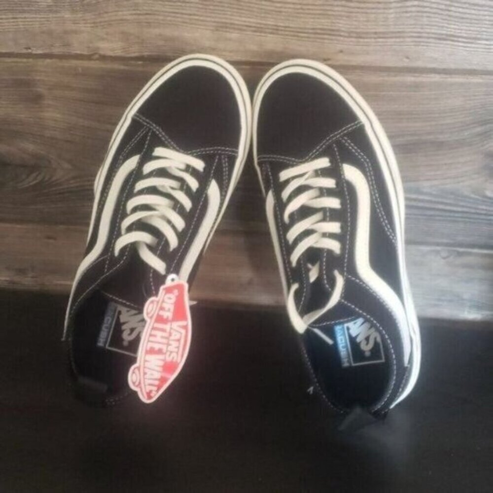 New Vans Old Skool Sentry Canvas Black White Platform Chunky Sneakers Casual - Picture 7 of 9